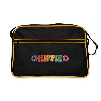 Hippie - Retro Tasche - Schwarz/Gold - Vorne