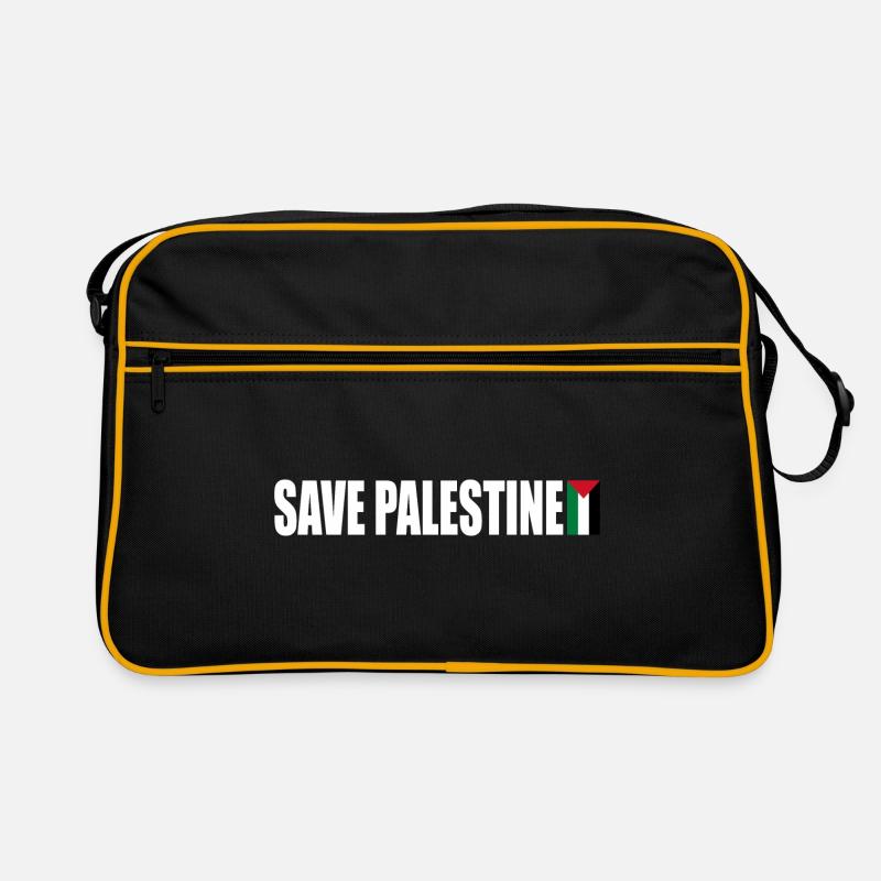 Save palestine - Sac Retro - noir/or
