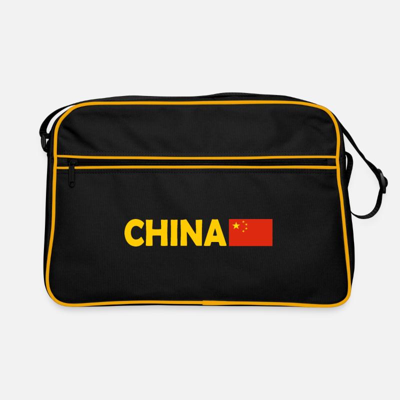 China - Retro Tasche - Schwarz/Gold