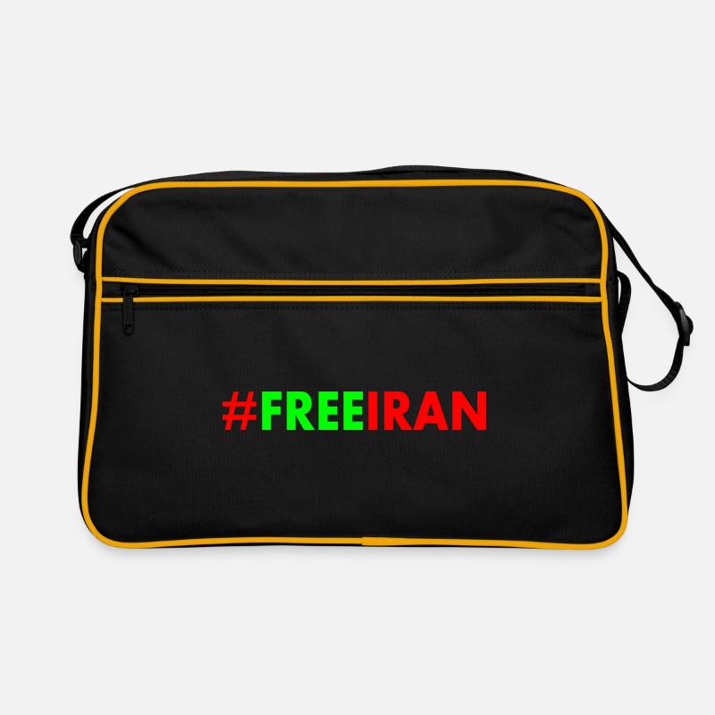 Free iran - Retro Tasche - Schwarz/Gold