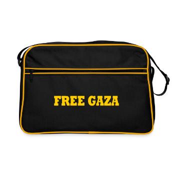 Free palestine - Retro Tasche - Schwarz/Gold - Vorne