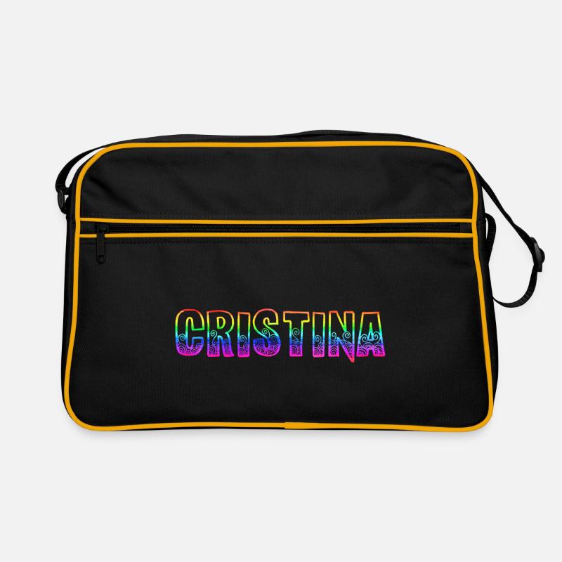 cristina rs regenbogen - Retro Tasche - Schwarz/Gold