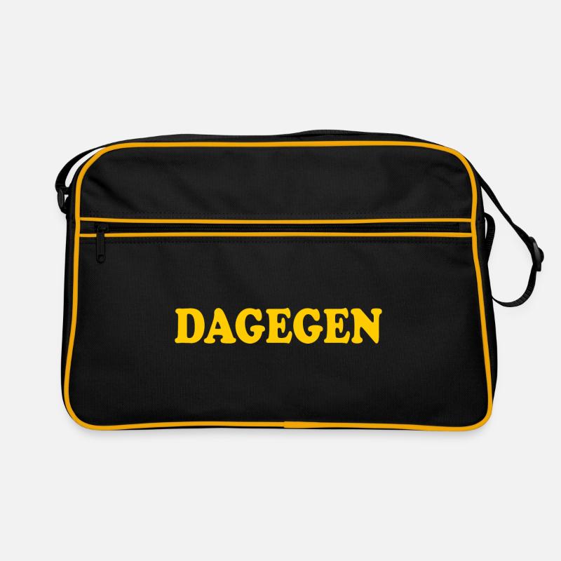 Dagegen - Retro Tasche - Schwarz/Gold