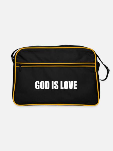 God is love - Retro Tasche - Schwarz/Gold - Vorne