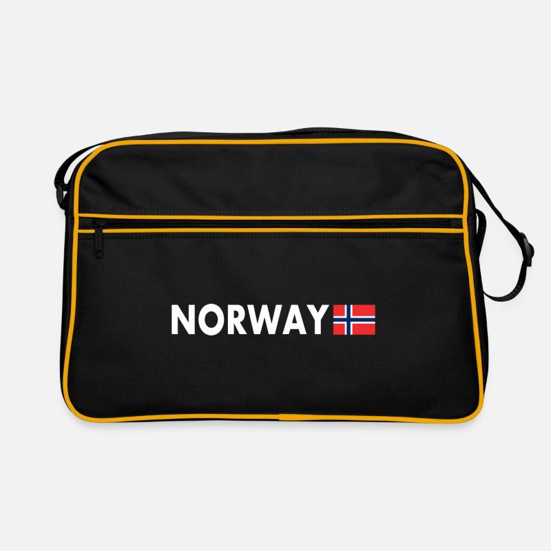 Drapeau de la Norvège - Sac Retro - noir/or
