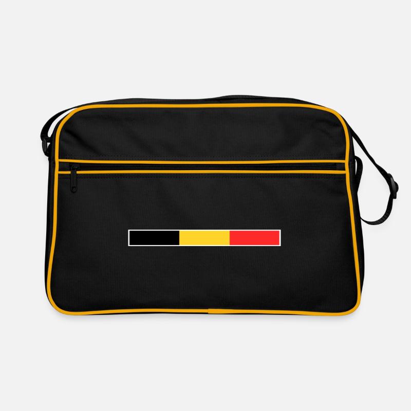 Drapeau Belgique - Sac Retro - noir/or