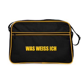 Was weiss ich - Retro Tasche - Schwarz/Gold - Vorne
