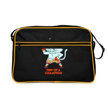 Boxer de gueule de chat - Sac Retro - noir/or - Devant