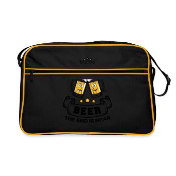 Buy me a beer because the end is near - Retro Bag - black/gold - Front