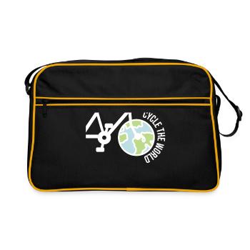 Voyage dans le monde avec une idée de cadeau de vélo - Sac Retro - noir/or - Devant