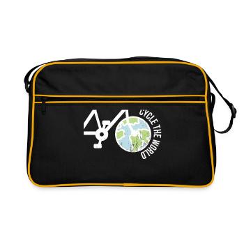 Voyage dans le monde avec une idée de cadeau de vélo - Sac Retro - noir/or - Devant