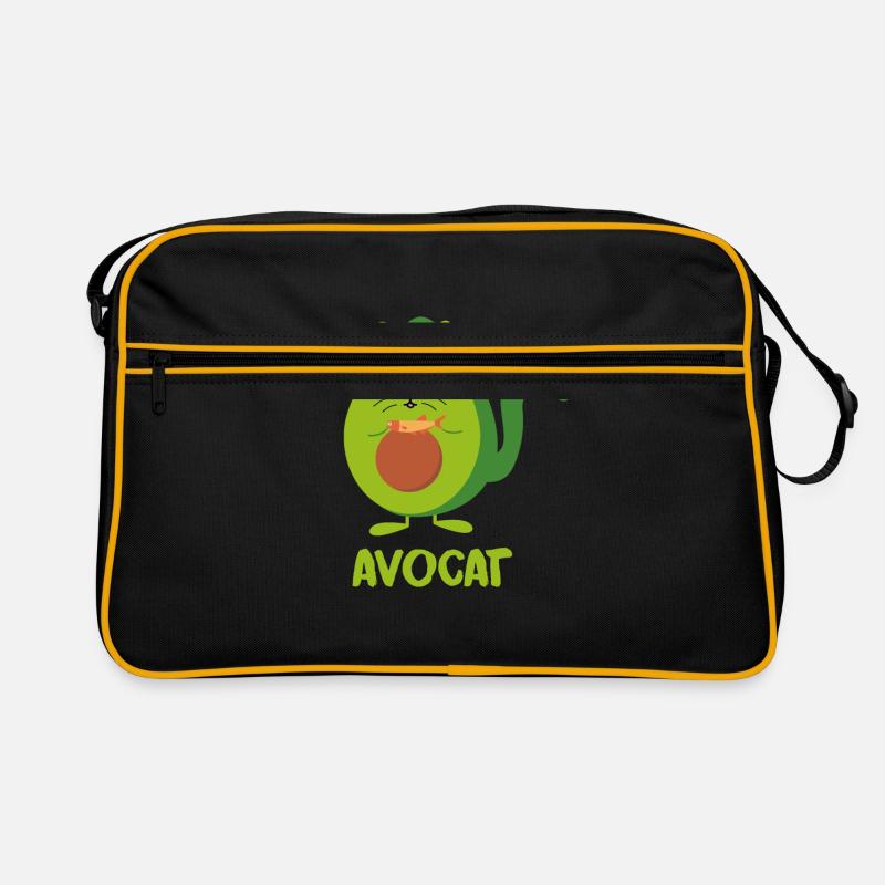 Avocado Katze Kätzchen Fisch gesund Geschenkidee Retro Tasche