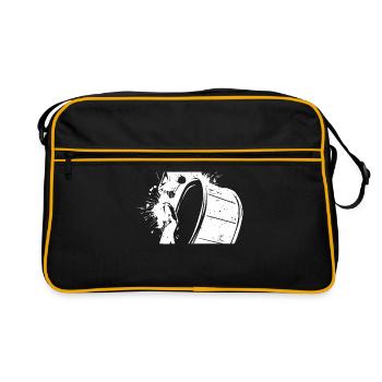 Big drum orchestra band concert gift idea - Retro Bag - black/gold - Front