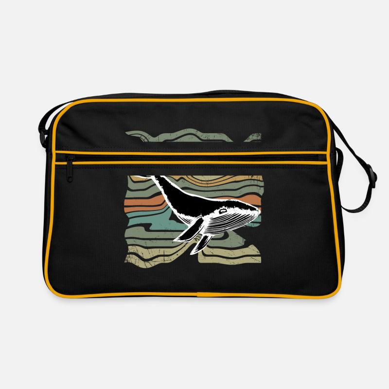 Blauwal Buckelwal Wal Retro Tasche