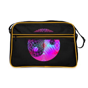 Psytrance Goa Trance Gift Shirt DJ Ladies - Retro Bag - black/gold - Front