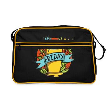 VENDREDI - Sac Retro - noir/or - Devant