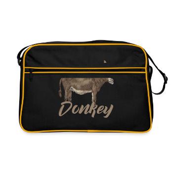 Donkey animal animal lover animal lover animal love idea - Retro Bag - black/gold - Front