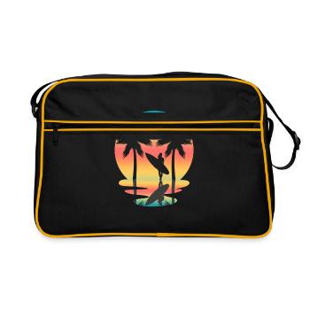 Surf surfeur surf sports nautiques plage été - Sac Retro - noir/or - Devant