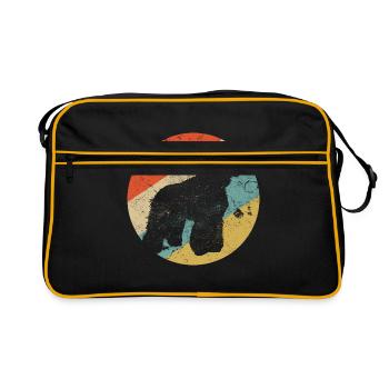 Chien Amant Caniche Amour Rétro Vintage Amour Chien - Sac Retro - noir/or - Devant