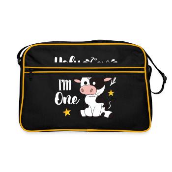 1st birthday - Retro Bag - black/gold - Front