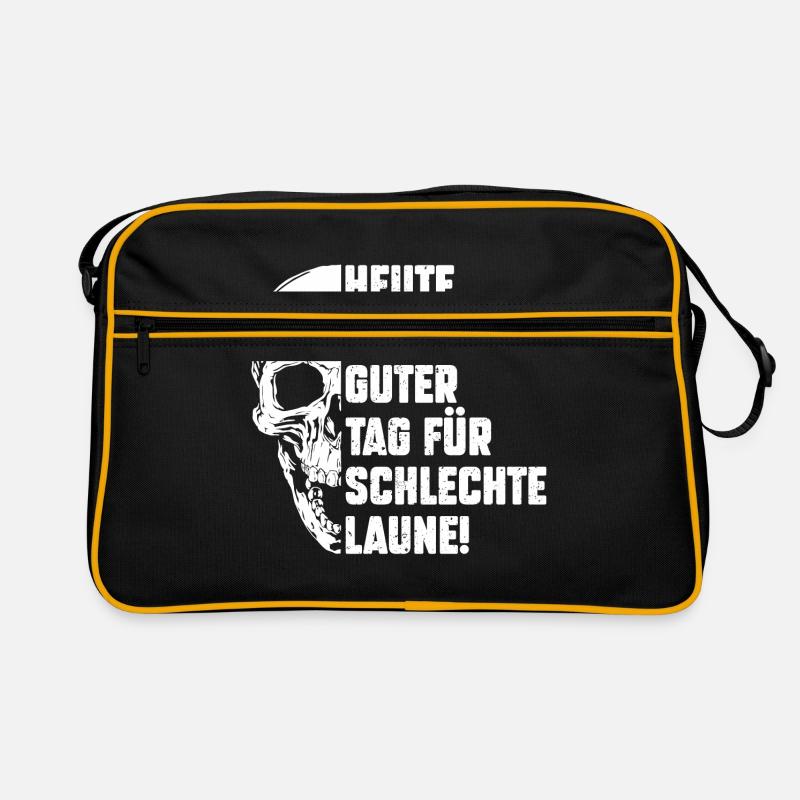 Schlechte Laune Skelett Montag Retro Tasche