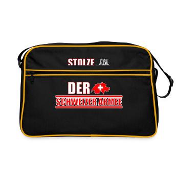 fier soldat armée suisse cadeau militaire - Sac Retro - noir/or - Devant