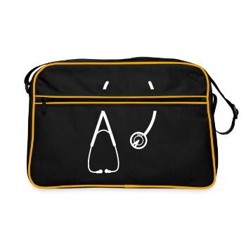 Médecin stéthoscope cadeau Docteur Dr Médecins Médecins - Sac Retro - noir/or - Devant
