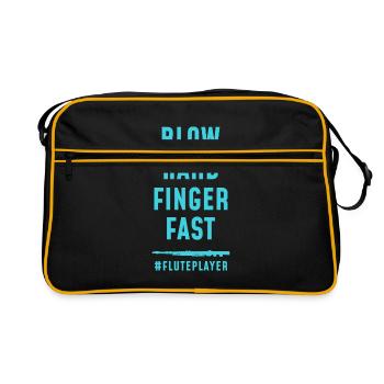 Flûte sort drôle cadeau flûte flûte musique - Sac Retro - noir/or - Devant