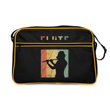 Flûte traversière flûte cadeau rétro musique vintage - Sac Retro - noir/or - Devant