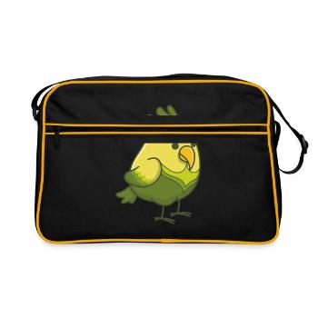 Bird birds parrot gift kawaii parakeet animal - Retro Bag - black/gold - Front