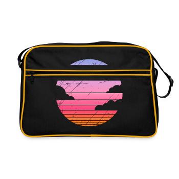Sunset evening clouds gift sun summer - Retro Bag - black/gold - Front