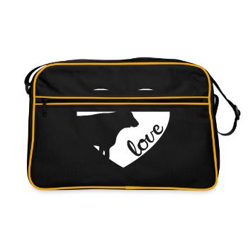 Vache vaches amour coeur cadeau fermier agriculture - Sac Retro - noir/or - Devant