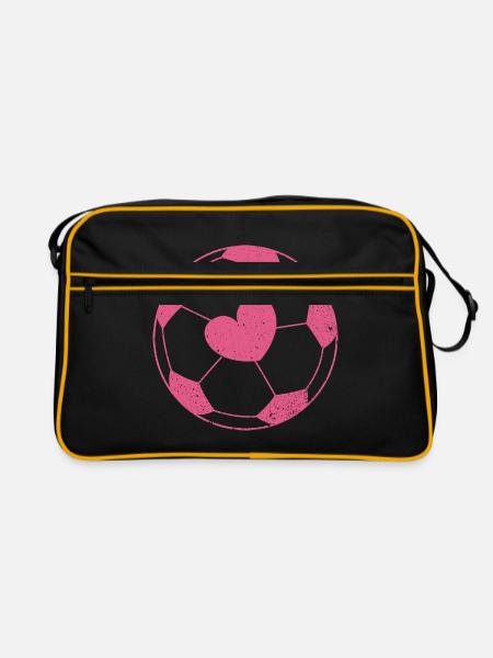 Frauenfussball - Retro Tasche - Schwarz/Gold - Vorne