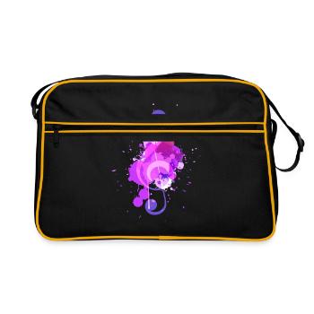 Clef treble clef gift musician - Retro Bag - black/gold - Front
