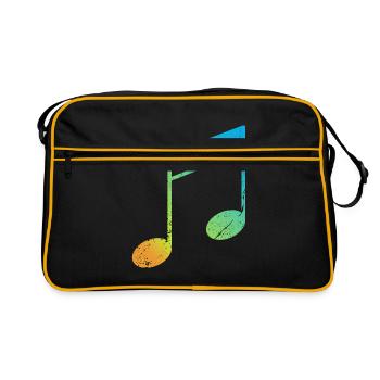 Note musicale musicien cadeau son icône musicale - Sac Retro - noir/or - Devant