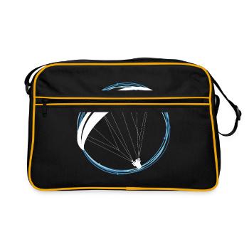 Paragliding paraglider parachute gift pilot - Retro Bag - black/gold - Front