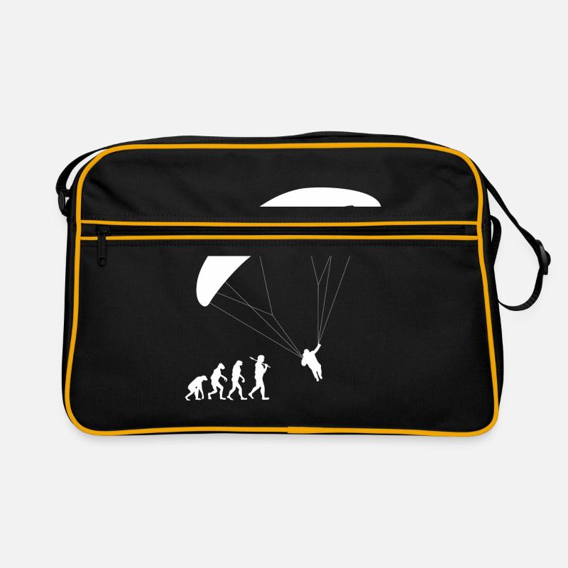Paragliding Evolution Gleitschirm Geschenk fliegen - Retro Tasche - Schwarz/Gold