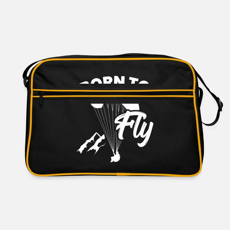 Paragliding Gleitschirm Pilot Geschenk Berge Sport - Retro Tasche - Schwarz/Gold