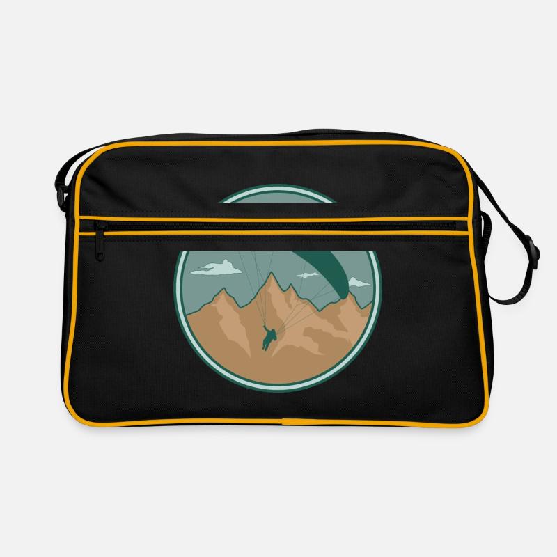 Paragliding Pilot Gleitschirm Geschenk Flieger - Retro Tasche - Schwarz/Gold