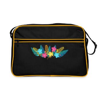 Palme d'hibiscus - Sac Retro - noir/or - Devant