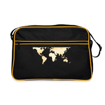 carte du monde - Sac Retro - noir/or - Devant