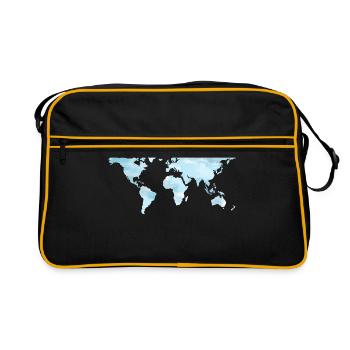 Carte du monde Voyage Voyage Pays Continent de cadeau - Sac Retro - noir/or - Devant