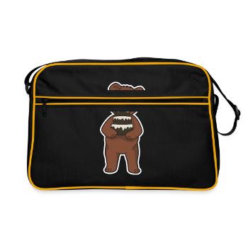 Gâteau d'ours cuisson cadeau bande dessinée tarte boulangerie - Sac Retro - noir/or - Devant