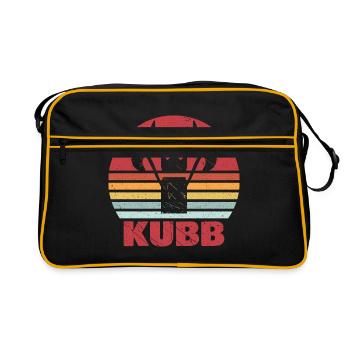 Kubb vintage retro Wikingerschach Geschenk Team - Retro Tasche - Schwarz/Gold - Vorne
