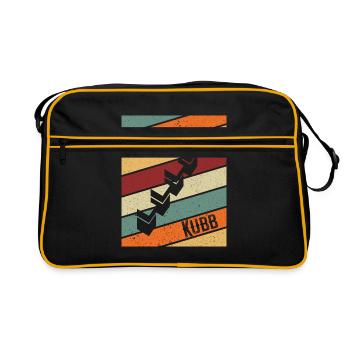 Kubb Retro vintage Wikingerschach - Retro Tasche - Schwarz/Gold - Vorne