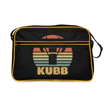 Kubb Retro vintage Wikingerschach - Retro Tasche - Schwarz/Gold - Vorne