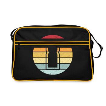 Kubb vintage retro Wikingerschach Geschenk Team - Retro Tasche - Schwarz/Gold - Vorne