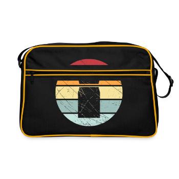 Kubb vintage retro Wikingerschach Geschenk Team - Retro Tasche - Schwarz/Gold - Vorne
