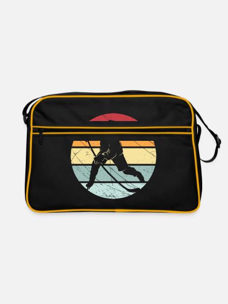 Eishockey retro Spieler Geschenk Sport Team Eis - Retro Tasche - Schwarz/Gold