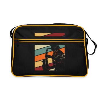 Saxophone rétro - Sac Retro - noir/or - Devant